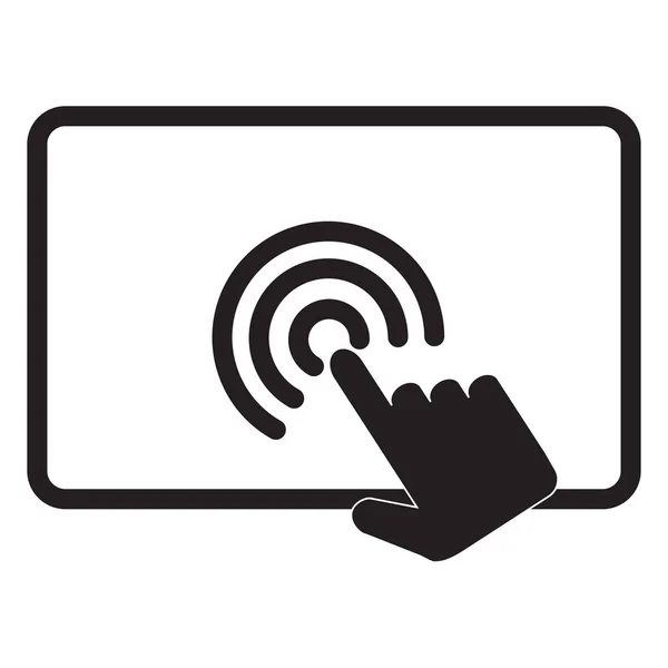 Touch Screen Icon White Background Touch Gesture Sign Pointer Screen — Stockvektor