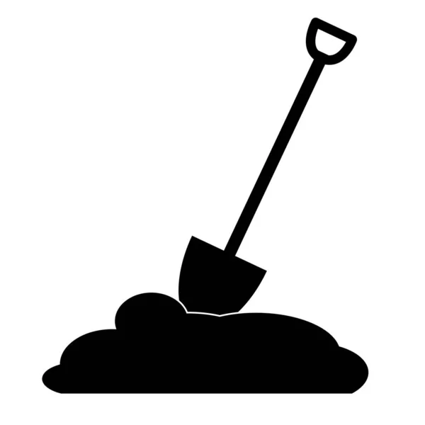 Shovel Icon White Background Work Simple Icon Shovel Dirt Sign — Archivo Imágenes Vectoriales