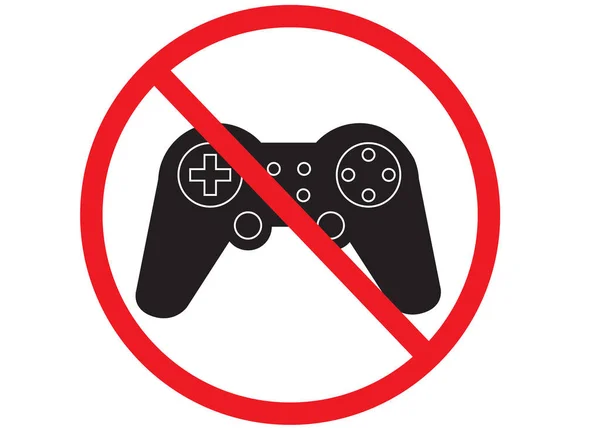 Game Joystick Icon White Background Gaming Sign Forbidden Symbol Game — Stockový vektor