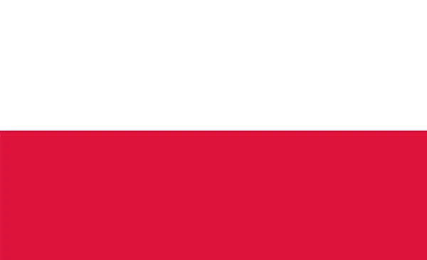 ポーランドの国旗 ポーランド国旗 ポーランド共和国の国旗 フラットなスタイル — ストックベクタ