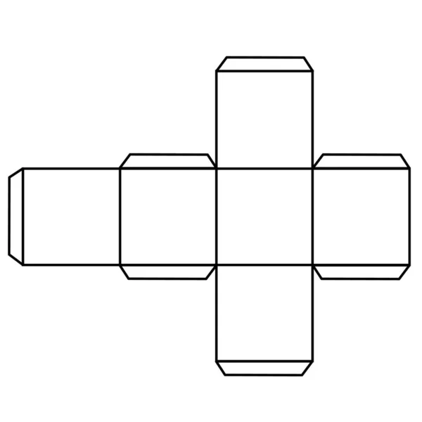 Шаблон Кубика Паперу Білому Тлі Знак Схеми Оздоблення Символ Схеми — стоковий вектор