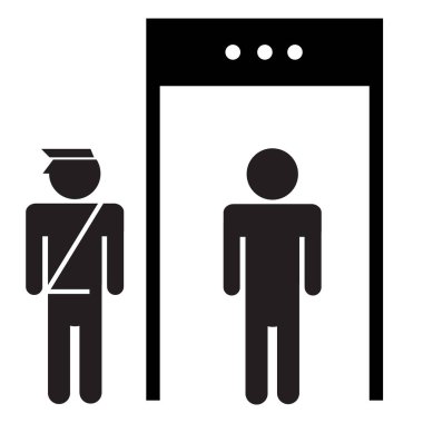 airport security icon on white background. security check sign. transport security symbol. flat style.