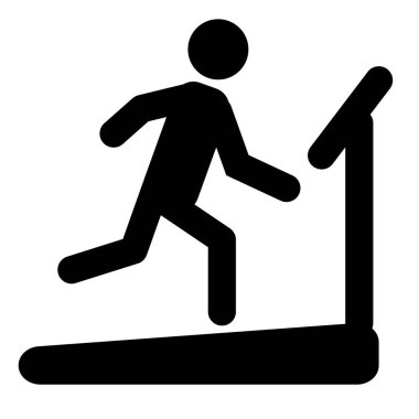 man on treadmill icon on white background. treadmill symbol. flat style.