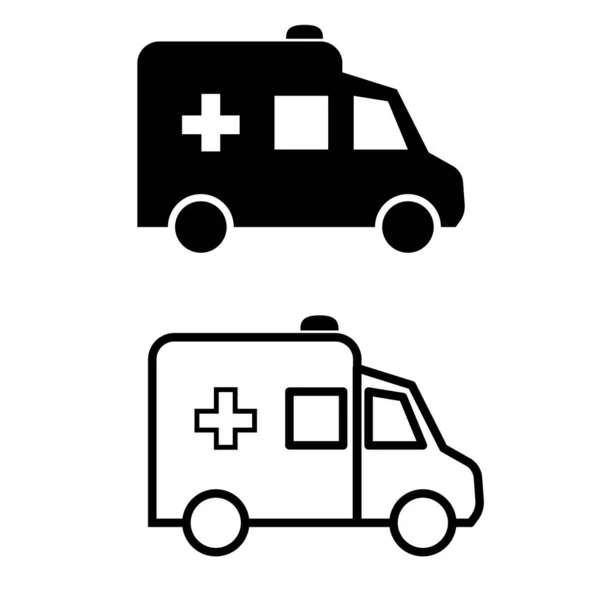 Ambulance Car Purple Icon White Background Ambulance Line Sign Flat — Vector de stock