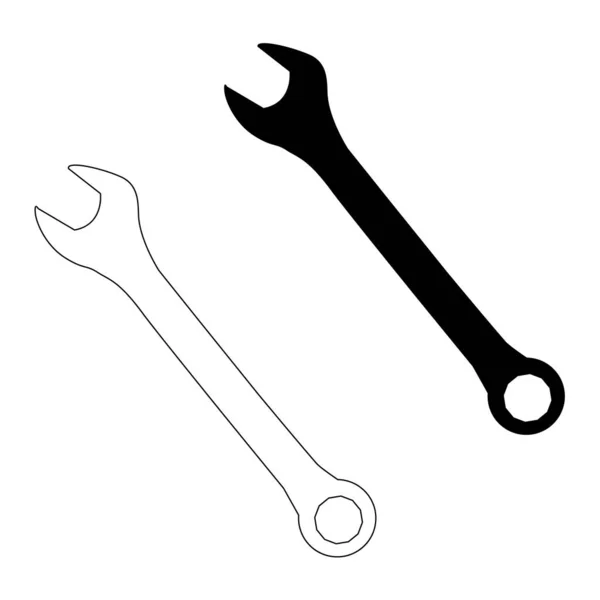 Wrench Icon White Background Repair Sign Tools Symbol Flat Style — Stock Vector