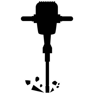 Beyaz arka planda kaya matkabı simgesi. Taş levhalı kaya matkabı. Sembolü yok et. düz biçim. 