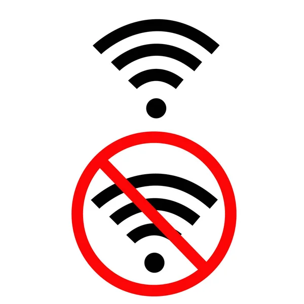 Wifi Symbole Auf Weißem Hintergrund Verbunden Und Nicht Verbunden Zeichen — Stockvektor