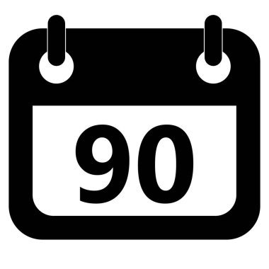 Beyaz arka planda üç aylık bir simge. 90 günlük izin. düz biçim. 