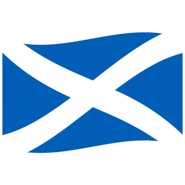 Εθνική Σημαία Από Μετάξι Της Σκωτίας Λευκό Φόντο Σκωτία Κυματίζει — Διανυσματικό Αρχείο