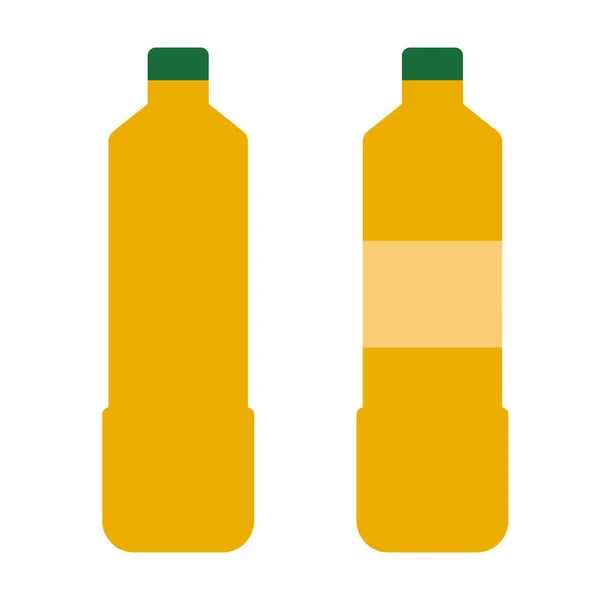 Μπουκάλι Φυτικό Λάδι Εικονίδιο Λευκό Φόντο Ηλιέλαιο Πλαστικά Μπουκάλια Και — Διανυσματικό Αρχείο