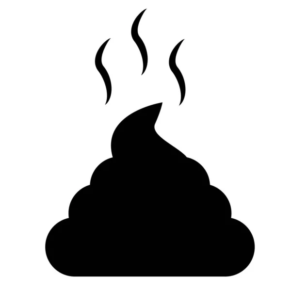 Poop Icon White Background Pile Shit Sign Flat Style — стоковый вектор