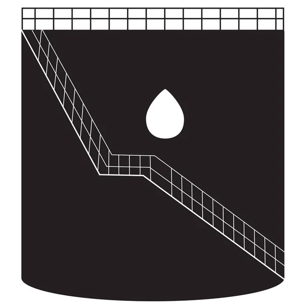Значок Резервуара Зберігання Нафти Білому Тлі Знак Зберігання Нафти Плоский — стоковий вектор