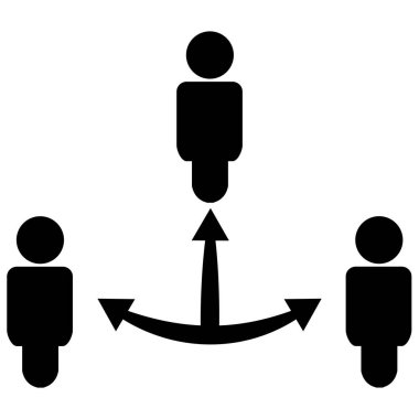 Beyaz arka planda üçüncü parti simgesi. İletişim sembolü. Grup logosu. düz biçim.