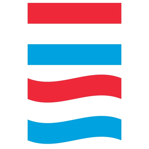 Luxemburg Lobogtat Zászló Fehér Háttér Luxemburgi Zászló Lapos Stílus — Stock Vector