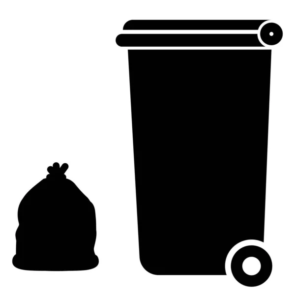 Reciclar Lixo Bin Fundo Branco Sinal Lixo Símbolo Wheelie Bin — Vetor de Stock