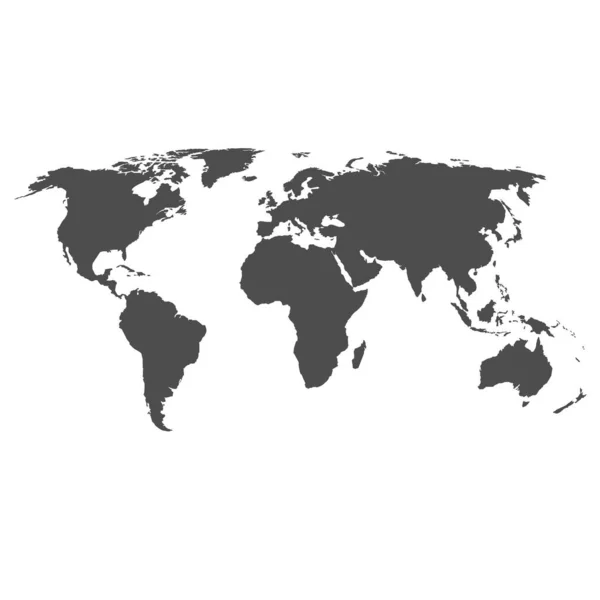 Παγκόσμιος Χάρτης Λευκό Φόντο Επίπεδη Υπογραφή Χάρτη Κόσμος Χάρτης Σιλουέτα — Διανυσματικό Αρχείο