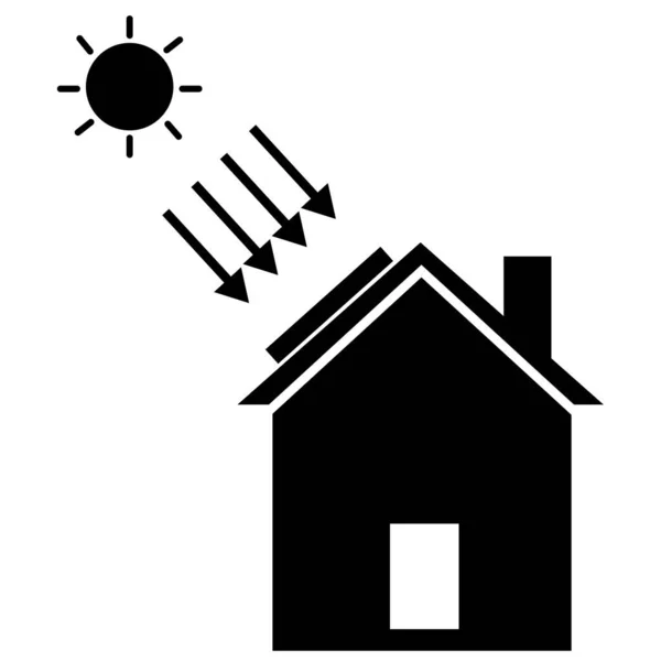 Concepto Energía Solar Eco Signo Casa Logotipo Casa Solar Símbolo — Vector de stock