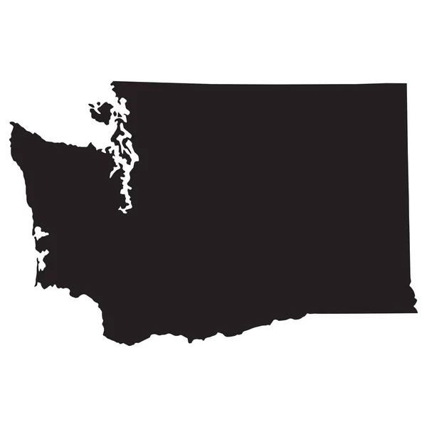Washington Mapa Sobre Fondo Blanco Firma Del Estado Washington Símbolo — Vector de stock