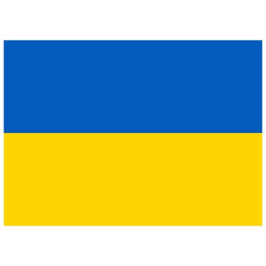 Beyaz arka planda Ukrayna bayrağı. Ukrayna Ulusal Bayrağı. düz biçim.