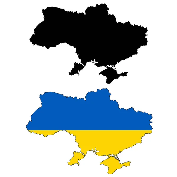 Carte Ukraine Sur Fond Blanc Carte Noire Ukraine Europe Style — Image vectorielle