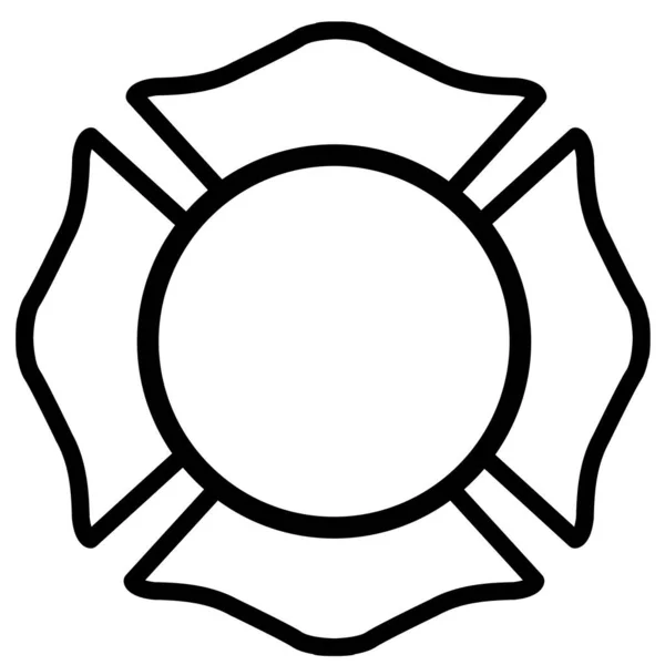 Эмблема Пожарного Белом Фоне Белая Эмблема Пожарного Сент Флориан Плоский — стоковый вектор