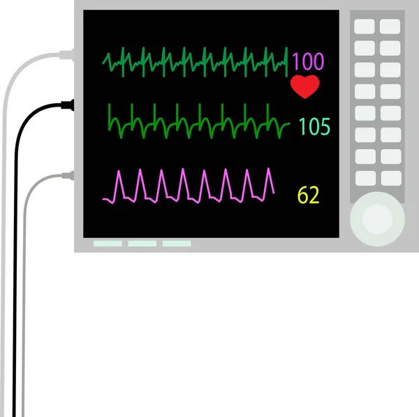 Medical Electro Cardio Graph Icon White Background Electrocardiograph Symbol Medical — Stock Vector