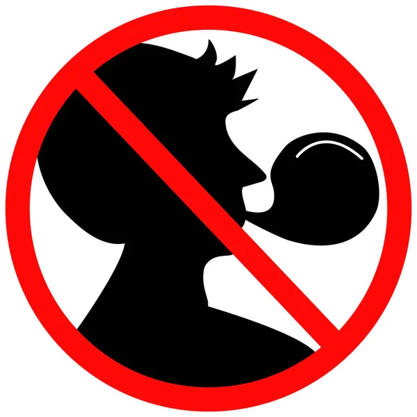 Pas Chewing Gum Interdit Signe Gomme Bulles Symbole Interdit Pas — Image vectorielle