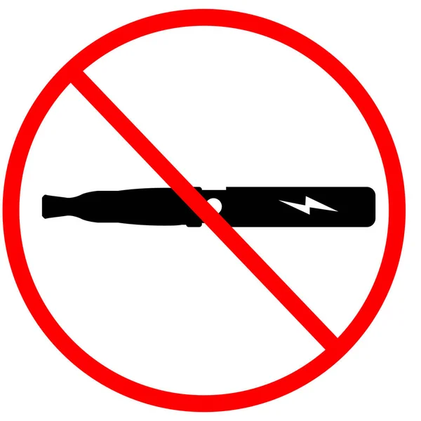 Beyaz Arka Planda Elektronik Sigara Yasağı Ikonu Elektronik Sigara Içmek — Stok Vektör
