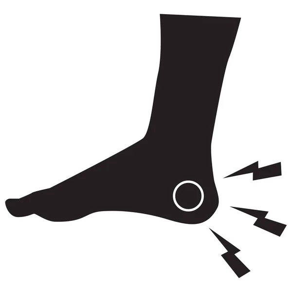 Ikona Bolesti Nohy Bílém Pozadí Náznak Bolesti Patě Koncepce Bolesti — Stockový vektor