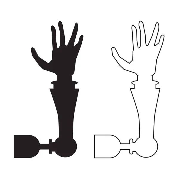 Icône Bras Prothétique Sur Fond Blanc Handicap Artificiel Prothèse Bras — Image vectorielle