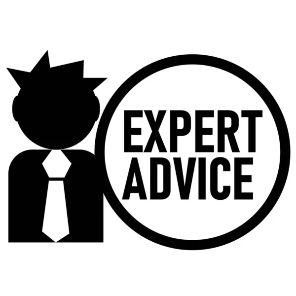 Expert Advice Icon White Background Decision Support Symbol Professional Suggestion — Stock Vector