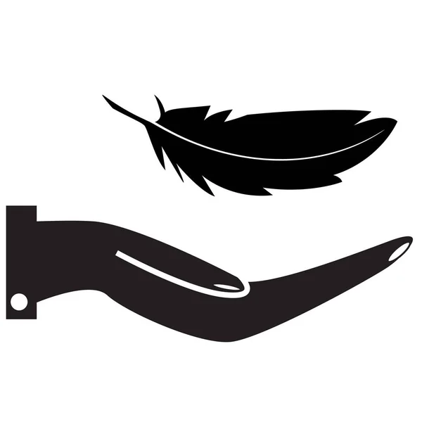 Icono Sensible Con Pluma Suave Signo Ligero Estilo Plano — Vector de stock