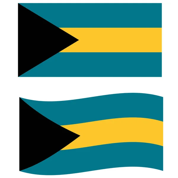 Bandera Bahamas Sobre Fondo Blanco Bandera Bahamas Bandera Bahamas Ondeando — Vector de stock