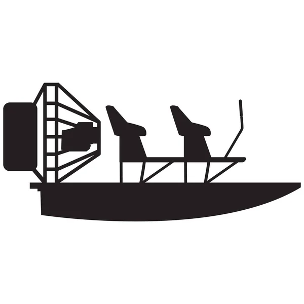Flygbåt Ikon Vit Bakgrund Flygbåtsskylt Båtsymbol Platt Stil — Stock vektor