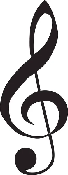 Schwarzer Notenschlüssel Auf Weißem Hintergrund Schlüssel Symbol Der Musik Flacher — Stockvektor