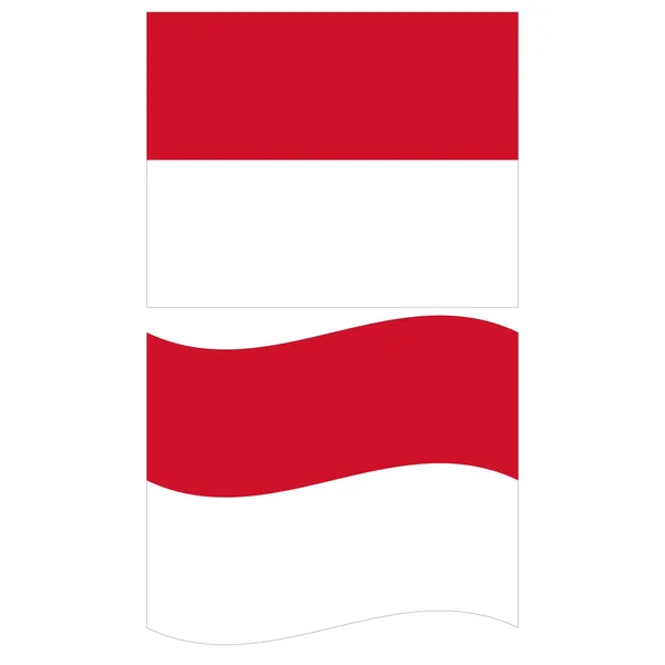 Flag Monaco National Flag Monaco Monaco National Flag Waving Flat — Vetor de Stock