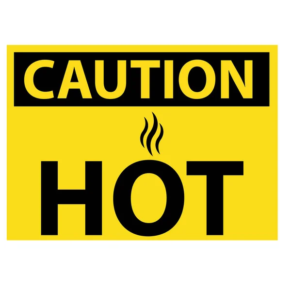 Caution Hot Warning Surface Icon White Background Hot Danger Sign — Vettoriale Stock