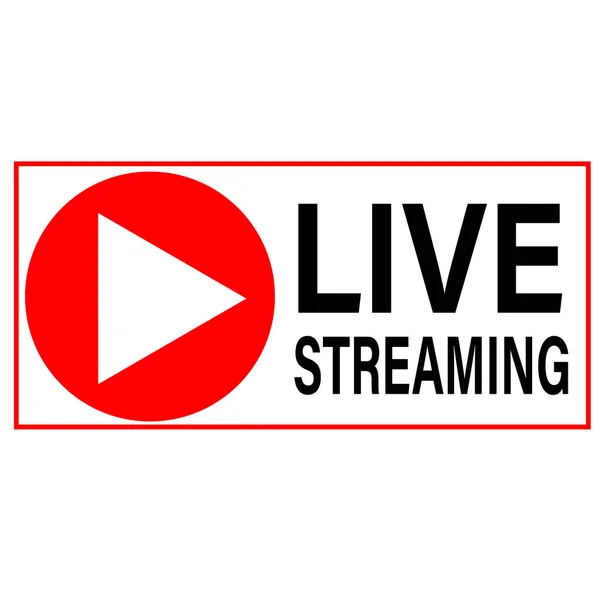 Live Streaming Icon White Background Live Streaming Logo Live Streaming — Stockvektor