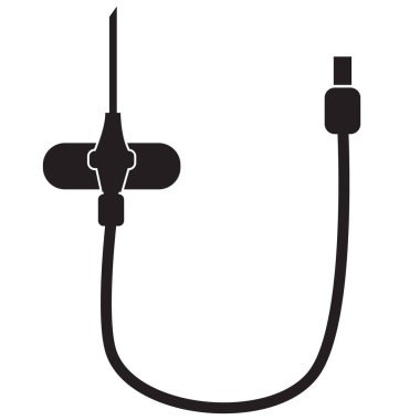 Beyaz arka planda kan sondası ikonu. Kelebek sondası. Sonda sembolü. düz biçim.