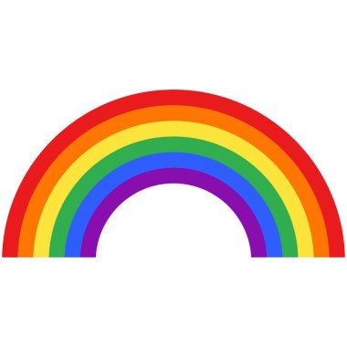 Beyaz arka planda gökkuşağı gururu. LGBT bayrağı. Gökkuşağı işareti. gökkuşağı simgesi Gay ya da LGBT. düz biçim.