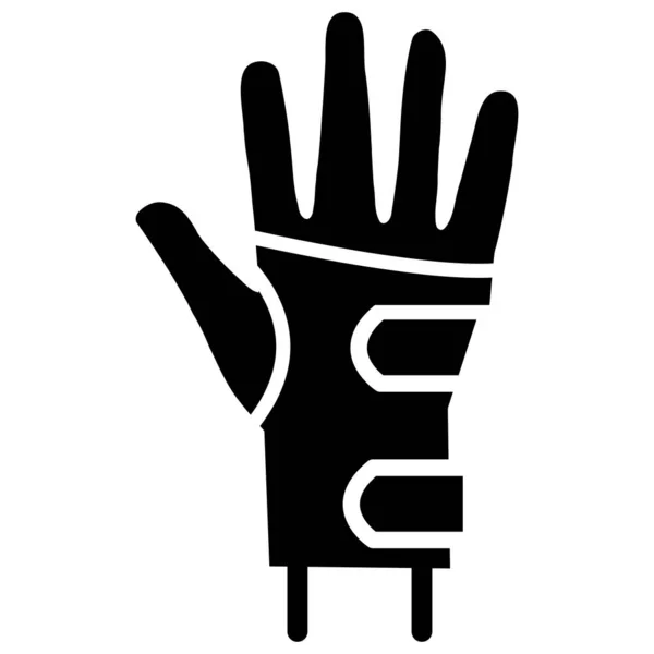 Wrist Brace Icon White Background Arm Bandage Sign Flat Style — Stock Vector