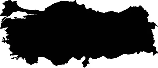 Turquie Drapeau Carte Sur Fond Blanc Silhouette Carte Vectorielle Turquie — Image vectorielle