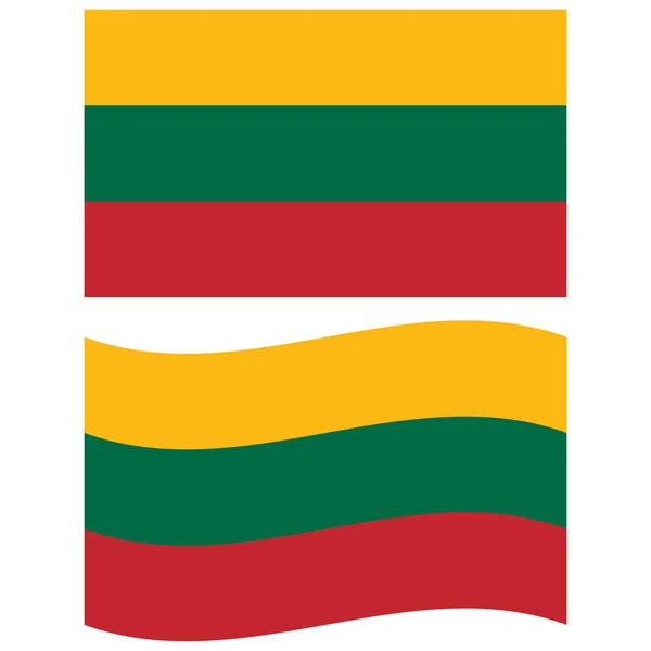 リトアニアの国旗 リトアニア国旗 フラットなスタイル — ストックベクタ
