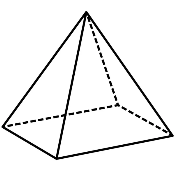 Beyaz Arkaplandaki Piramit Ana Hatları Simgesi Piramit Işareti Düz Biçim — Stok Vektör