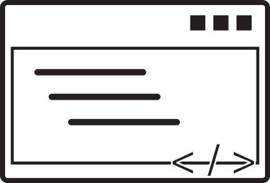 Beyaz arkaplanda ön uç simgesi. Ön uç işareti. düz biçim.