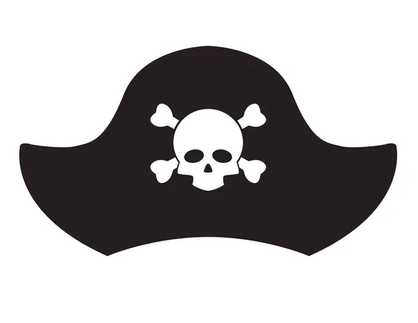 Icono Sombrero Pirata Sobre Fondo Blanco Sombrero Pirata Con Signo — Archivo Imágenes Vectoriales