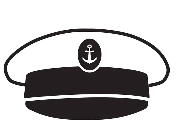 Иконка Шляпы Капитана Белом Фоне Знак Морской Шапки Капитан Шляпа — стоковый вектор