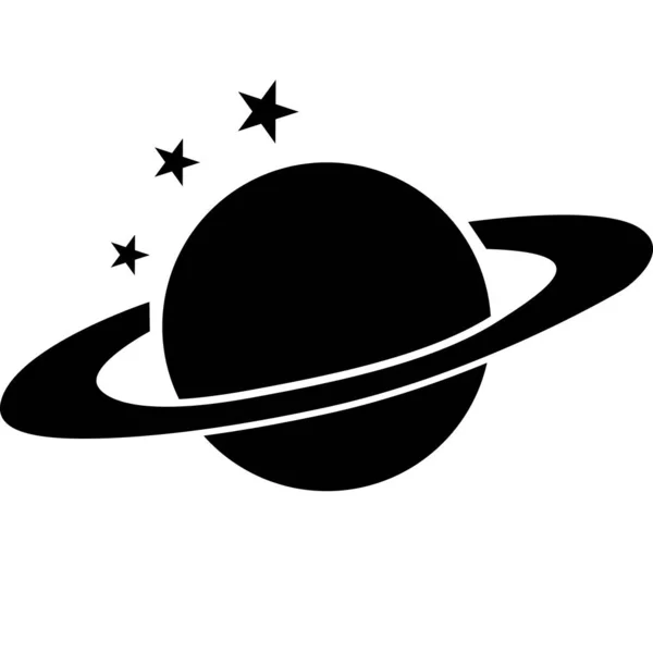 Planet Saturn Icon White Background Saturn Sign Galaxy Space Flat — Image vectorielle