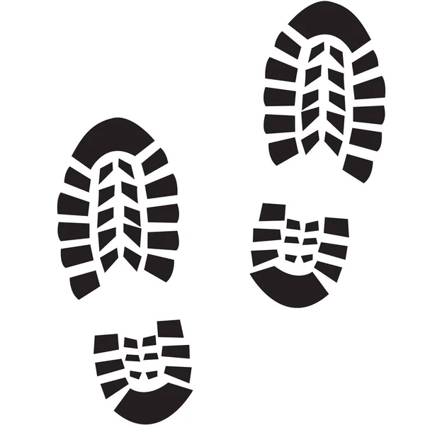 Boot Print Icon White Background Shoe Print Sign Footprint Symbol — Archivo Imágenes Vectoriales