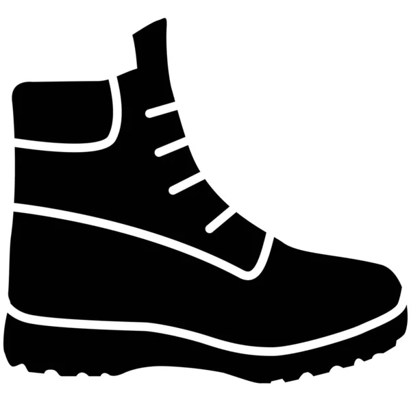 Hiking Boots Icon White Background Shoes Symbol Mens Boots Shoe — Archivo Imágenes Vectoriales